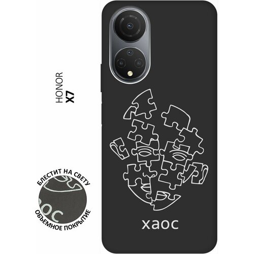 Матовый Soft Touch силиконовый чехол на Honor X7, Хонор Х7 с 3D принтом Chaos W черный матовый soft touch силиконовый чехол на honor x7 хонор х7 с 3d принтом rat w черный