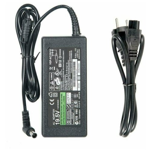 Блок питания (зарядка) ZeepDeep для ноутбука Sony Vaio VPC-CW, VPC-EB, VPC-EE Series, 19.5V, 3.3A, 65W с кабелем блок питания зарядка zeepdeep для ноутбука samsung 300e v series np3 series r4 5 series q3 series 19v 3 16a 60w с кабелем штекер 5