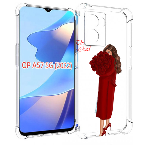 Чехол MyPads девушка-полностью-в-красном женский для OPPO A57 5G(2022) задняя-панель-накладка-бампер чехол mypads девушка в нижнем белье женский для oppo a57 5g 2022 задняя панель накладка бампер