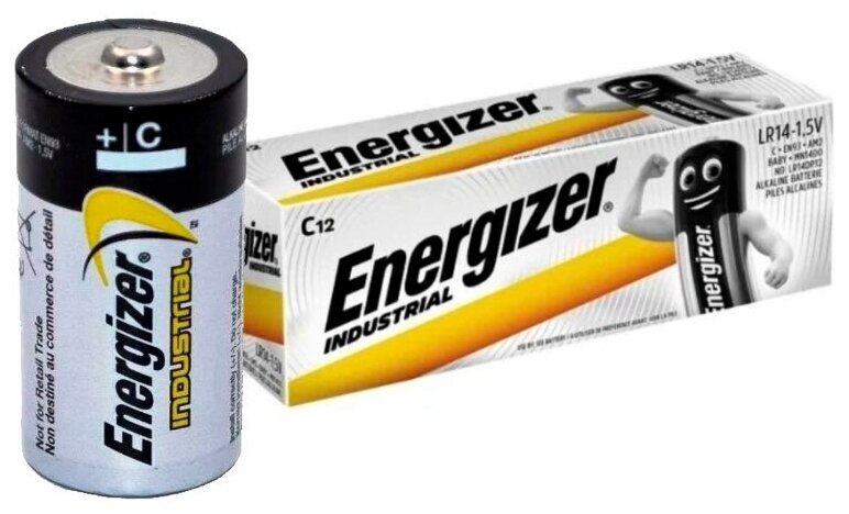 Батарейка C щелочная Energizer LR14 Industrial в коробке 12 шт.