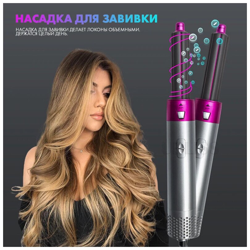 Профессиональный Фен для волос PRO/фен-стайлер 5 в 1/фен-щетка/уход за волосами/насадки для выпрямления, завивки, укладки волос — купить в интернет-магазине по низкой цене на Яндекс Маркете