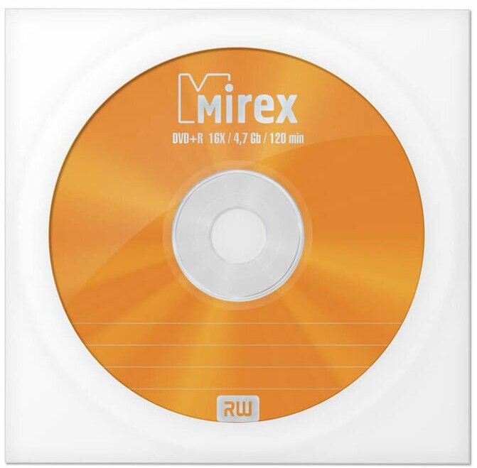 Диск DVD+R Mirex 4.7 Gb, 16x, Бум. конверт (1), (1/600) 205135 {UL130013A1C}