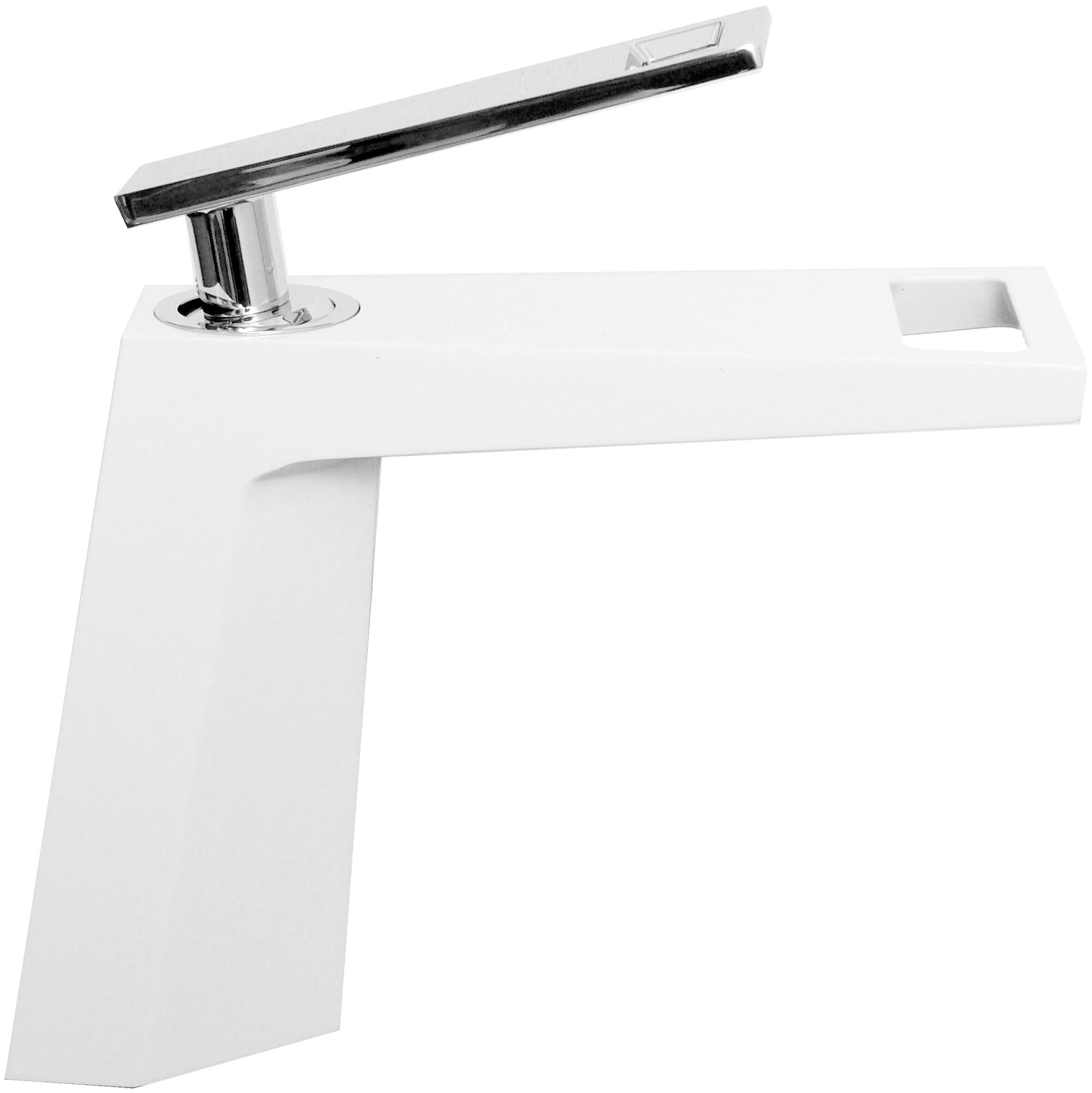 A919WC Смеситель на раковину QUADRO белый/хром