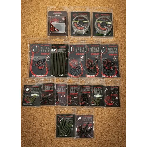 Готовый набор для монтажа Ronnie Rig №2-4 (Green), для карповой рыбалки,15 товаров 70pcs fishing rig beads hook stop beads bait screw micro ring swivel bait carp hair rig tackle carp fishing rig beans kit