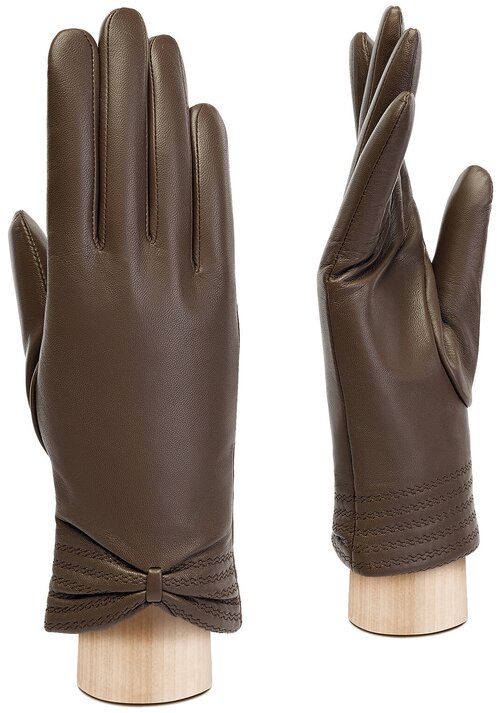 Перчатки LABBRA зимние, натуральная кожа, подкладка, размер 8, коричневый