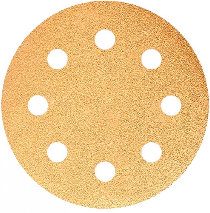 Круг шлифовальный GOLD B312T (5 шт; 125 мм; на липучке; 8 отв; золотистый; P40) SUNMIGHT 58103R - фотография № 6