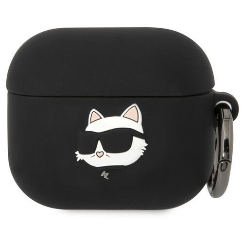 Чехол Lagerfeld Silicone case with ring NFT 3D Choupette для Airpods 3 (2021), черный