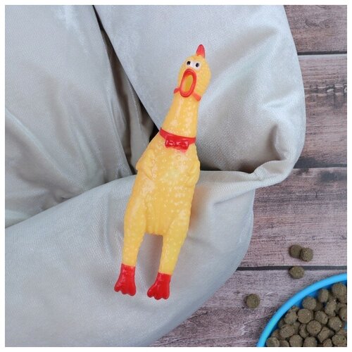 Игрушка пищащая Задумчивая курица малая, 16,5 см, жёлтая игрушка пищащая задумчивая курица малая 16 5 см жёлтая