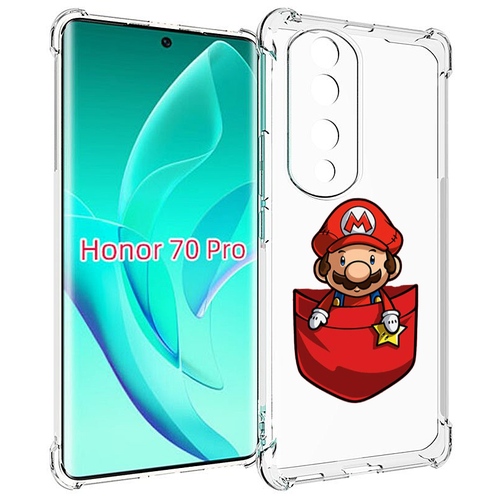 Чехол MyPads марио в кармашке детский для Honor 70 Pro / 70 Pro Plus задняя-панель-накладка-бампер