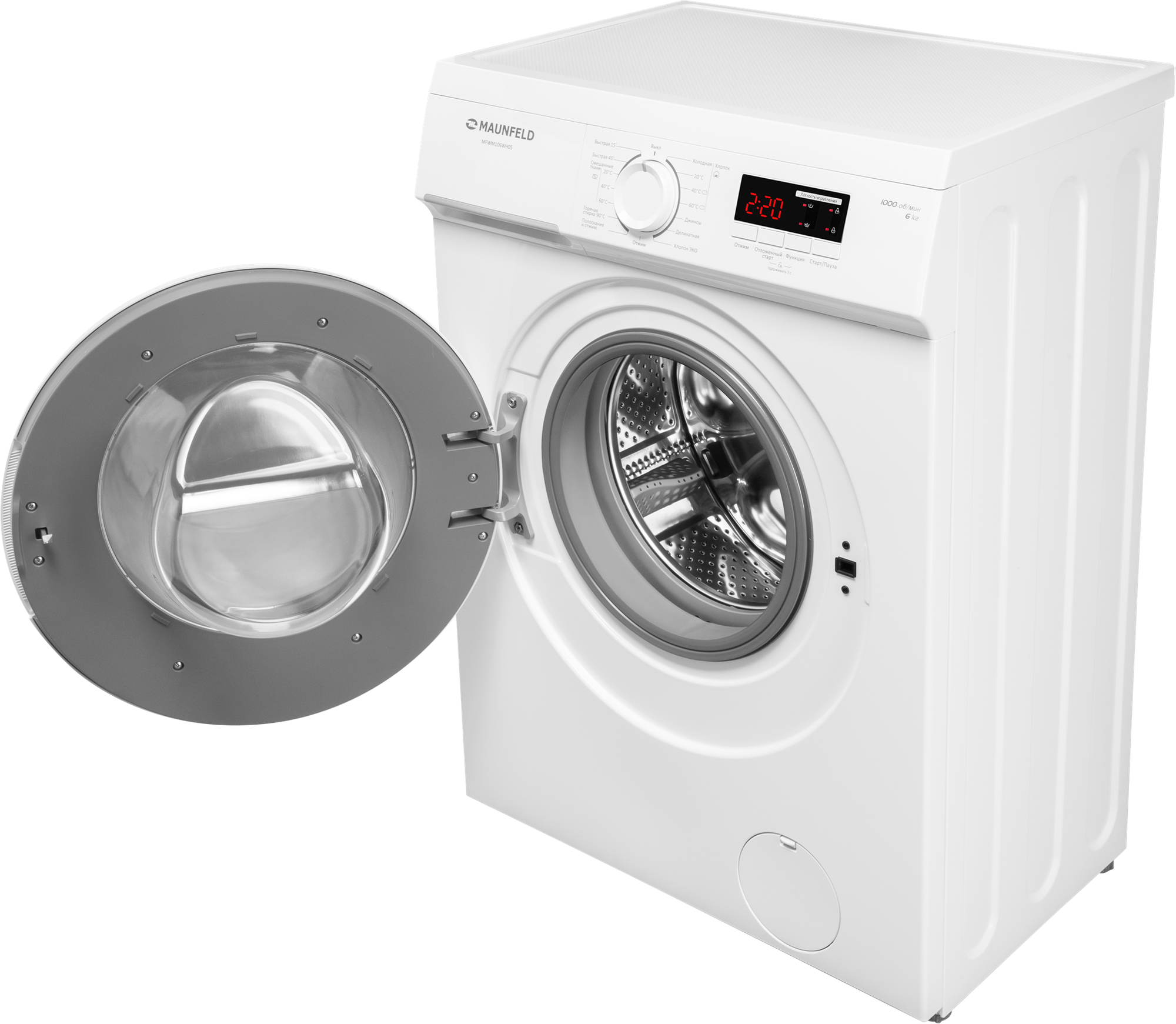 машина стиральная MAUNFELD MFWM106WH05 6кг/1000об/40см белый - фото №5