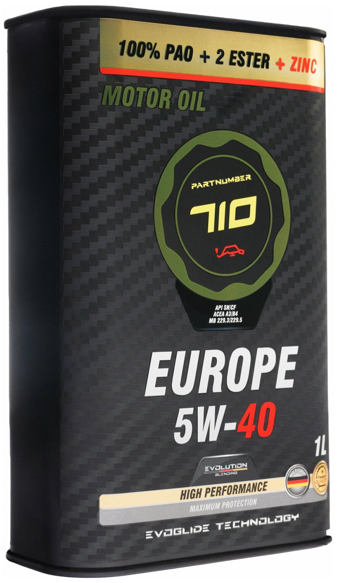 Масло моторное PARTNUMBER 710 Europe 5W-40 1 литр
