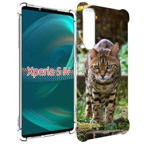 Чехол MyPads порода кошка бенгальская для Sony Xperia 5 IV (5-4) задняя-панель-накладка-бампер
