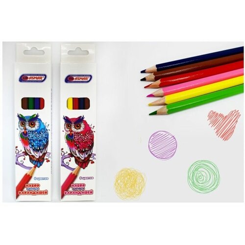 Набор цветных карандашей 6 цветов с европодвесом 432₽