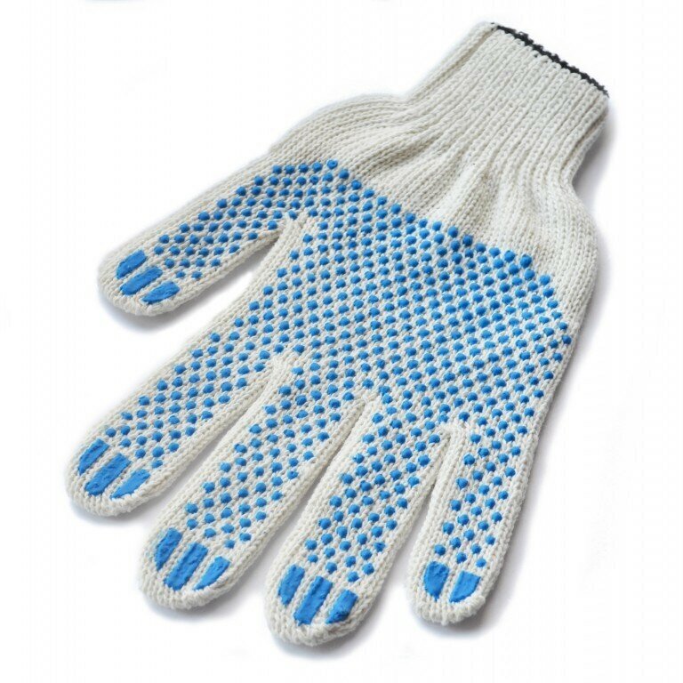Набор перчаток х/б с ПВХ, 6 пар в упаковке Леруа Мерлен - фото №11