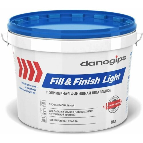 Шпатлевка Fill Finish Light универсальная облегченная 10 л/12,3 кг шпатлевка полимерная для гипсокартона tytan professional 10 кг белая