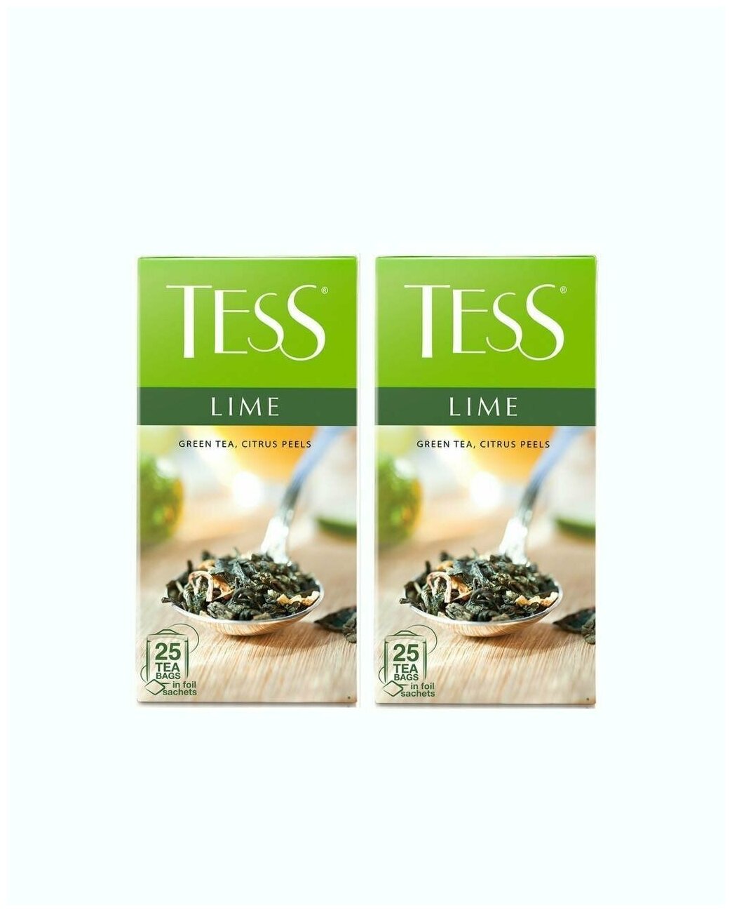 Чай в пакетиках зеленый Tess Lime, 2 шт по 25 пак. - фотография № 1
