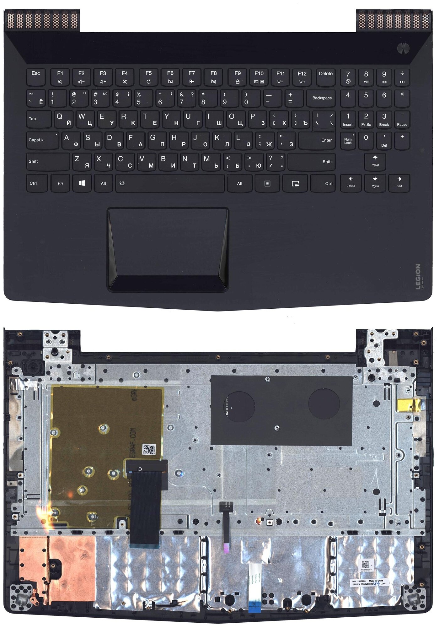 Клавиатура для ноутбука Lenovo Legion Y520-15IKBN топкейс черный
