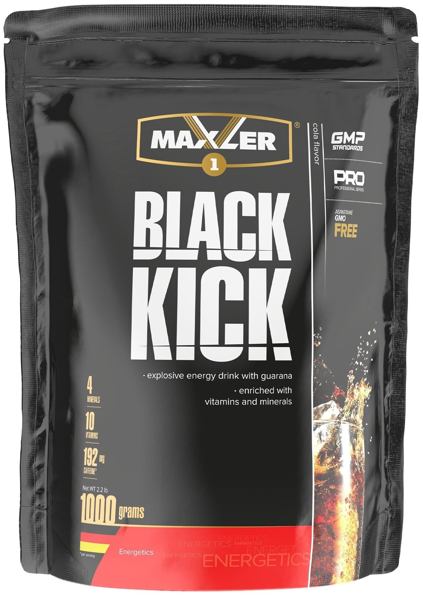 Кофеин MAXLER Black Kick 1000 г, Кола