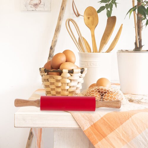 Скалка с силиконовой накладкой Kamille KM-7818 для раскатки теста и мастики 800₽