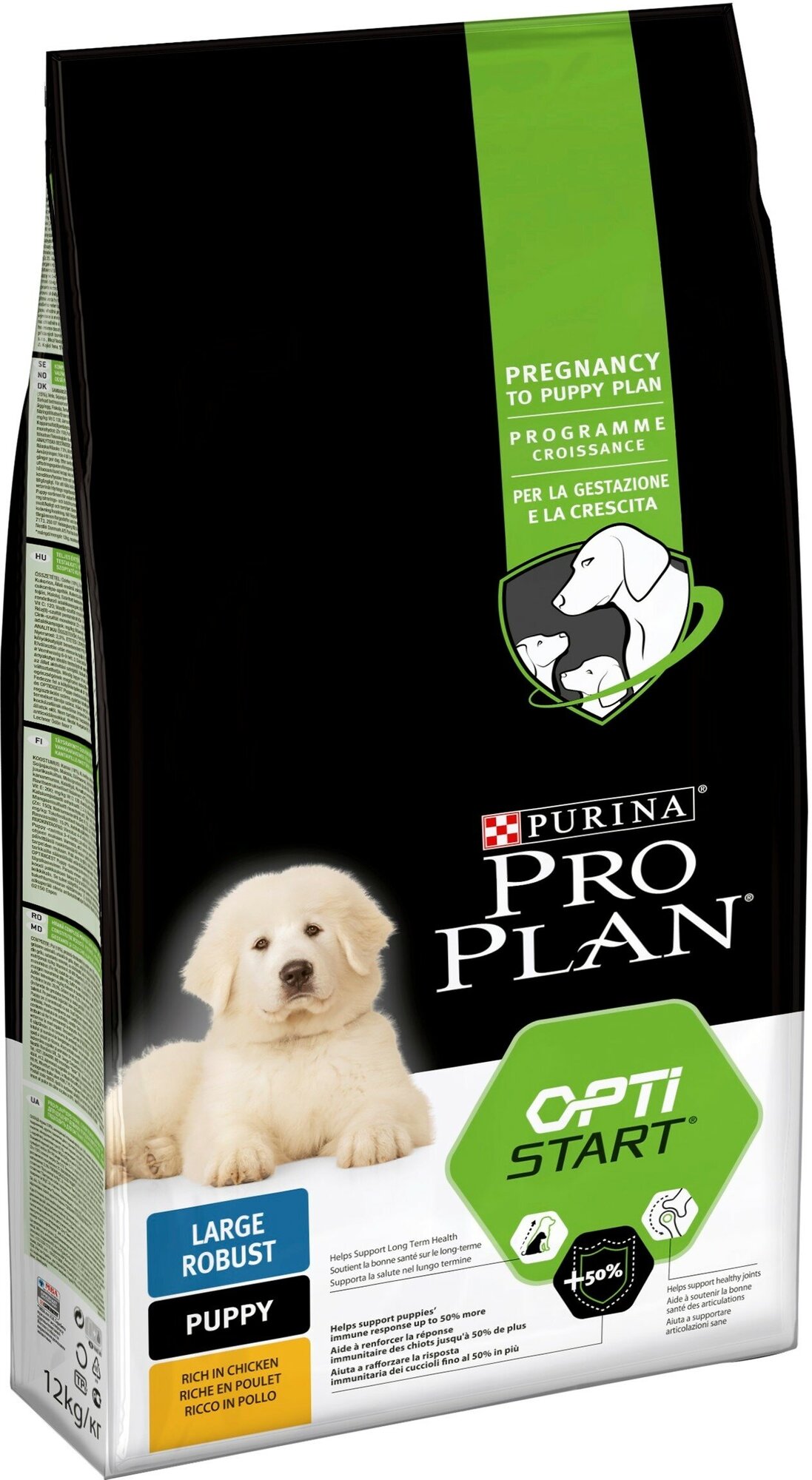 Pro Plan Large Puppy Robust для щенков крупных пород мощного телосложения Курица, 12 кг.