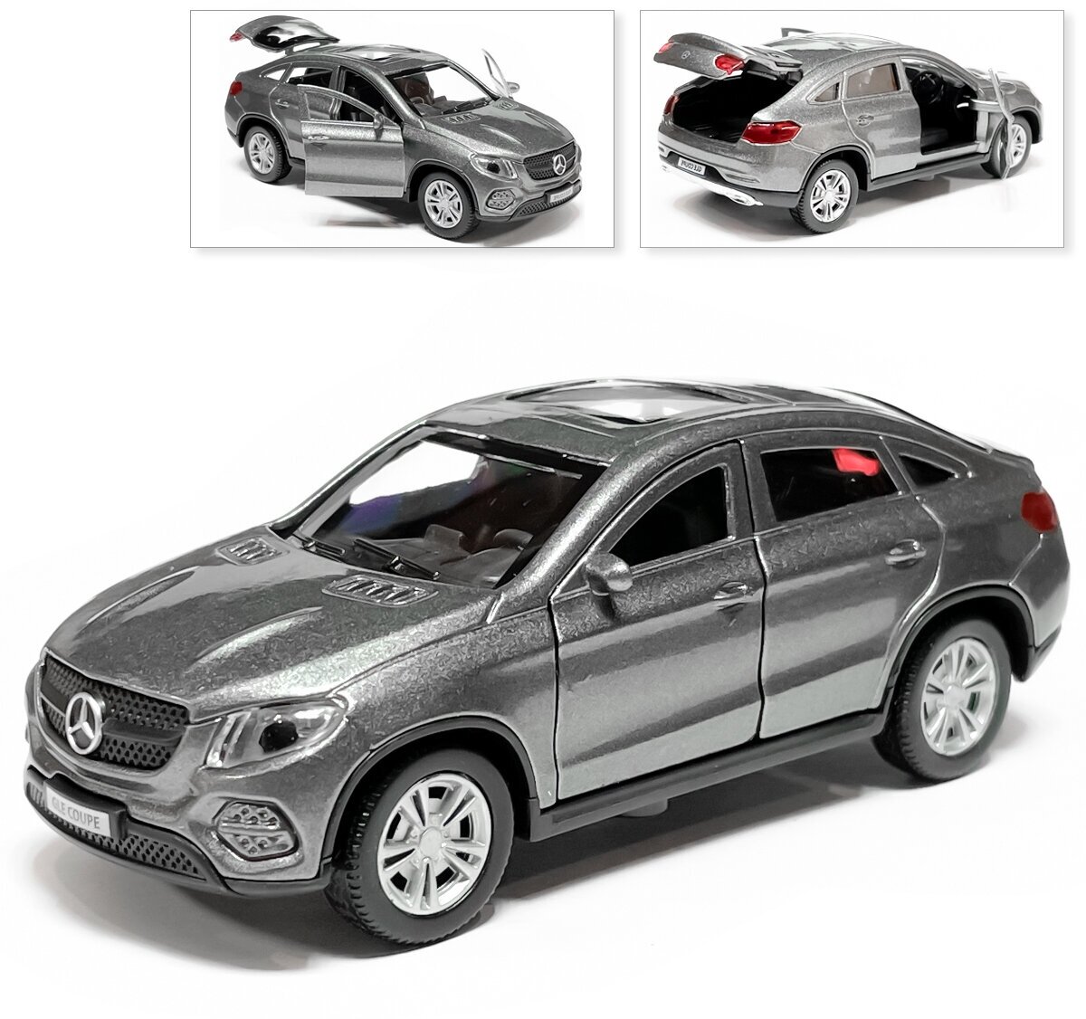 Машина Mercedes Benz GLE Купе, инерционная, серый, Технопарк, 12 см