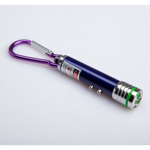 фото Фонарик карманный с лазером 2 диода 2 режима микс 7х1,4х1,4 см 1164116 мастер к.