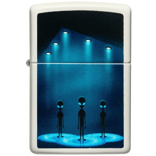 Светящаяся оригинальная бензиновая зажигалка ZIPPO 49487 Aliens Design с покрытием Glow In The Dark - Пришельцы