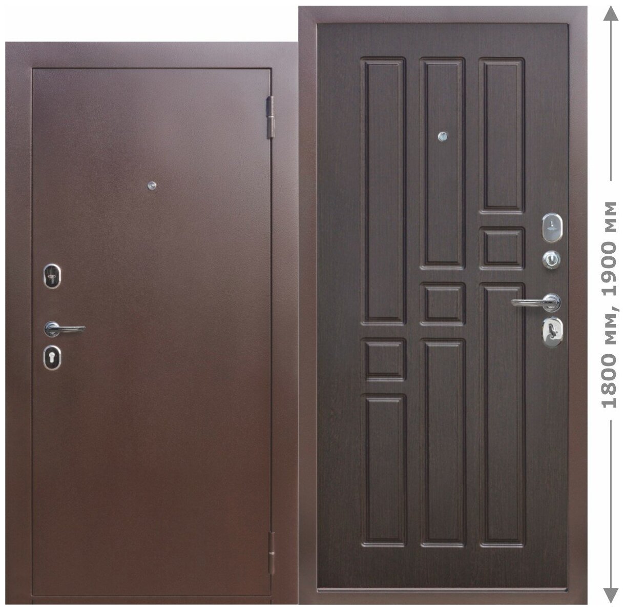 Дверь мет. Гарда mini Венге (960х1900мм) левая - фотография № 1
