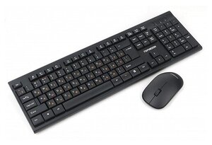 Гарнизон Комплект клавиатура + мышь GKS-150, беспроводная, бчерный, 2.4 ГГц, 1000 DPI, USB, з кл + колесо-кнопка, nano-приемник}