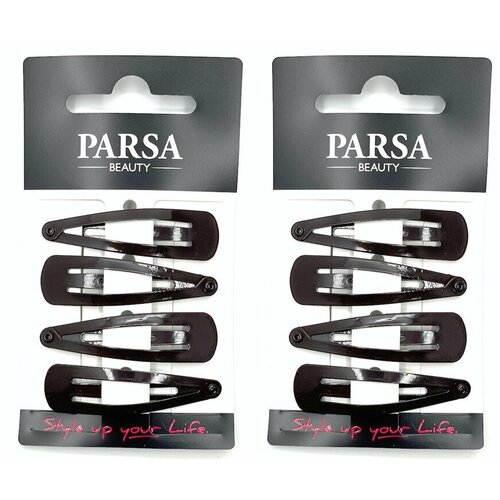 Заколка для волос клик-клак 8 шт. коричневый PARSA BEAUTY 27277