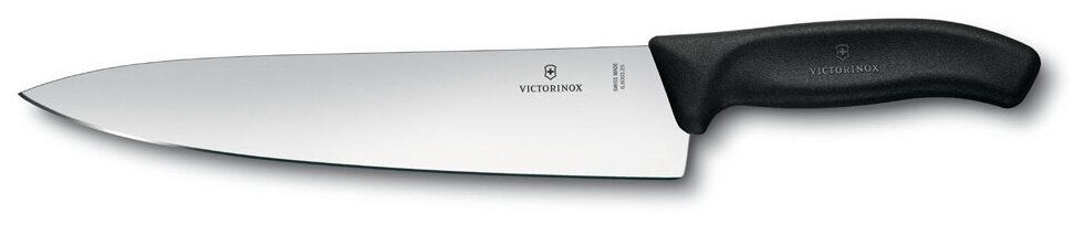 Нож разделочный VICTORINOX Swiss Classic, лезвие из нержавеющей стали 25 см, чёрная рукоять (6.8003.25B)