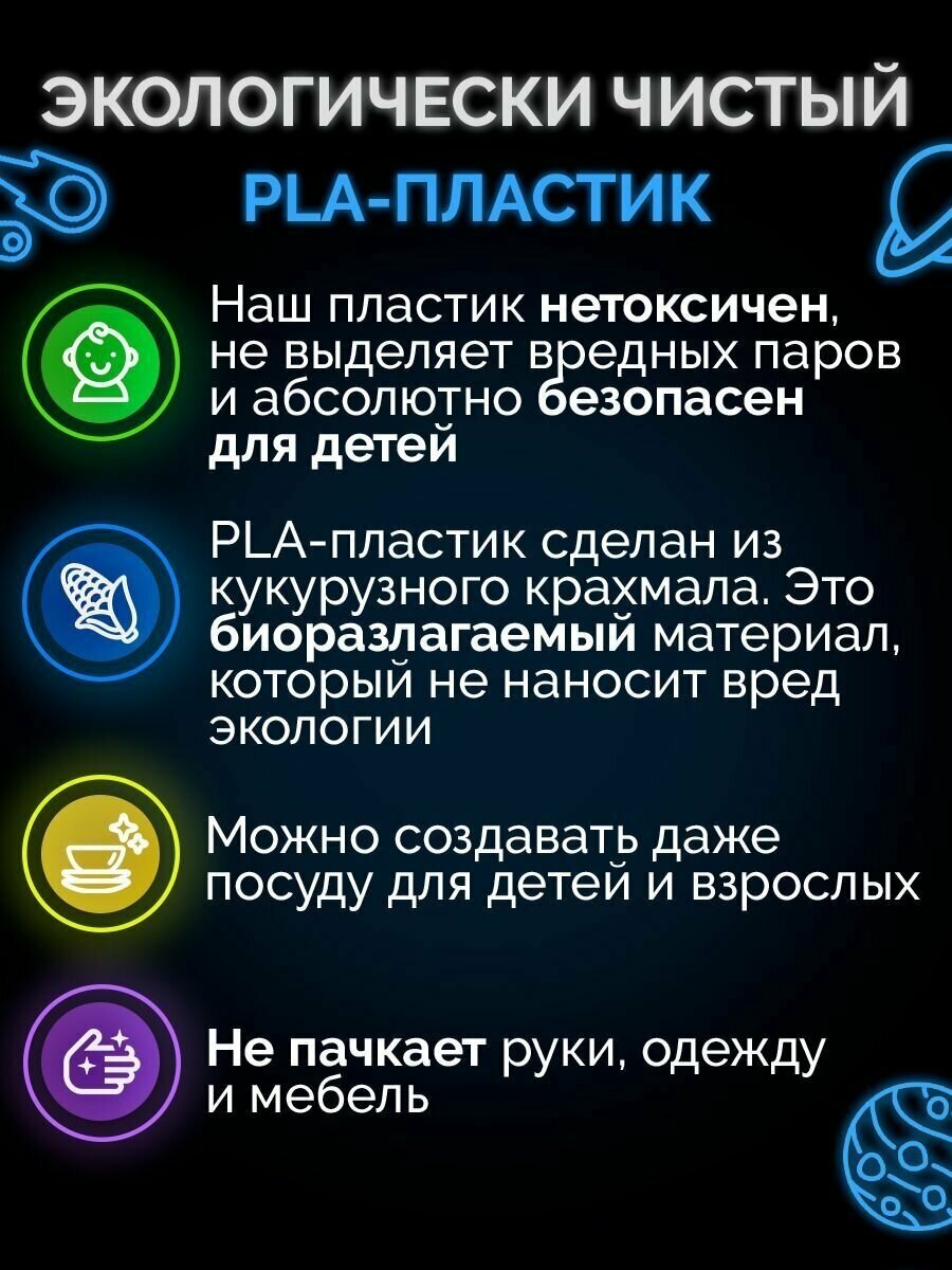 Пластик в катушке светящийся Funtasy (PLA LUMI,1.75 мм,1 кг), цвет Синий , для 3д принтера , картридж , леска , для творчества - фотография № 5