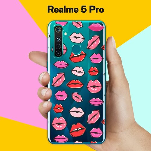 Силиконовый чехол на realme 5 Pro Губы / для Реалми 5 Про силиконовый чехол на realme 5 pro глаза для реалми 5 про