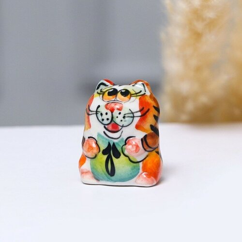 Сувенир Довольный кот 3 см цвет гжель 2шт 583₽