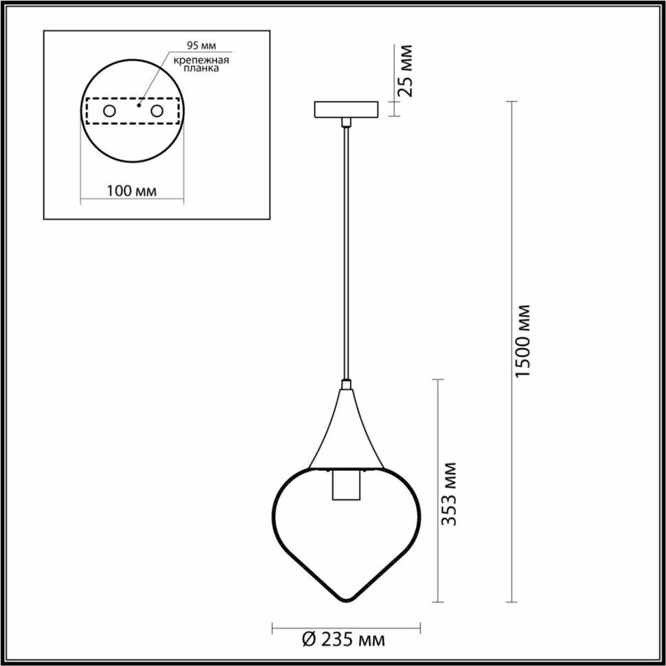 ODEON LIGHT 4950/1 PENDANT ODL22 305 бронзовый/прозрачный/стекло Подвес E14 1*40W KESTA