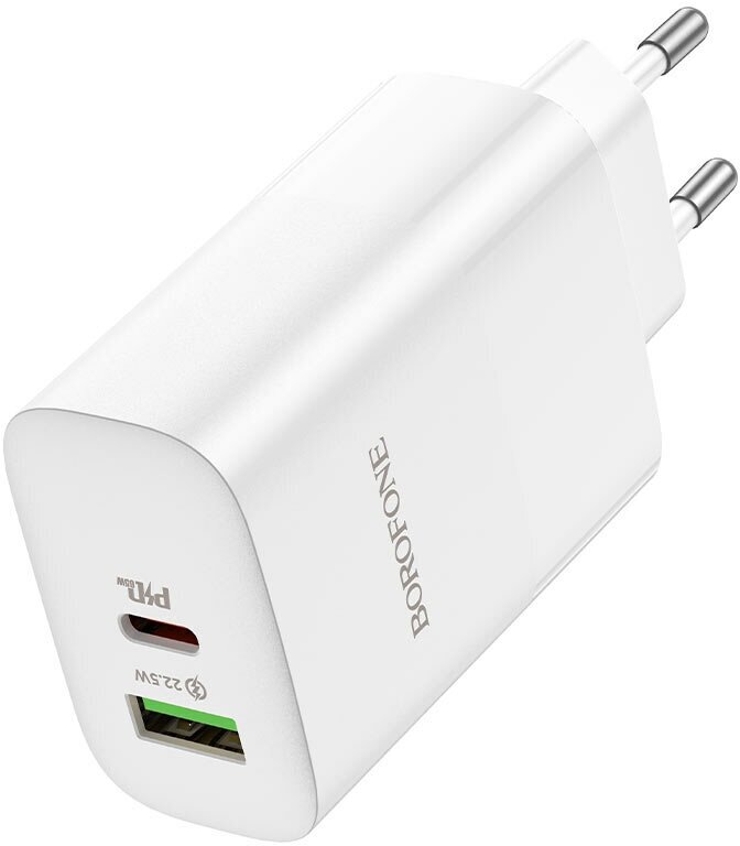 СЗУ Borofone BN10 Sunlight PD65W dual port(1A1C) charger(EU), white