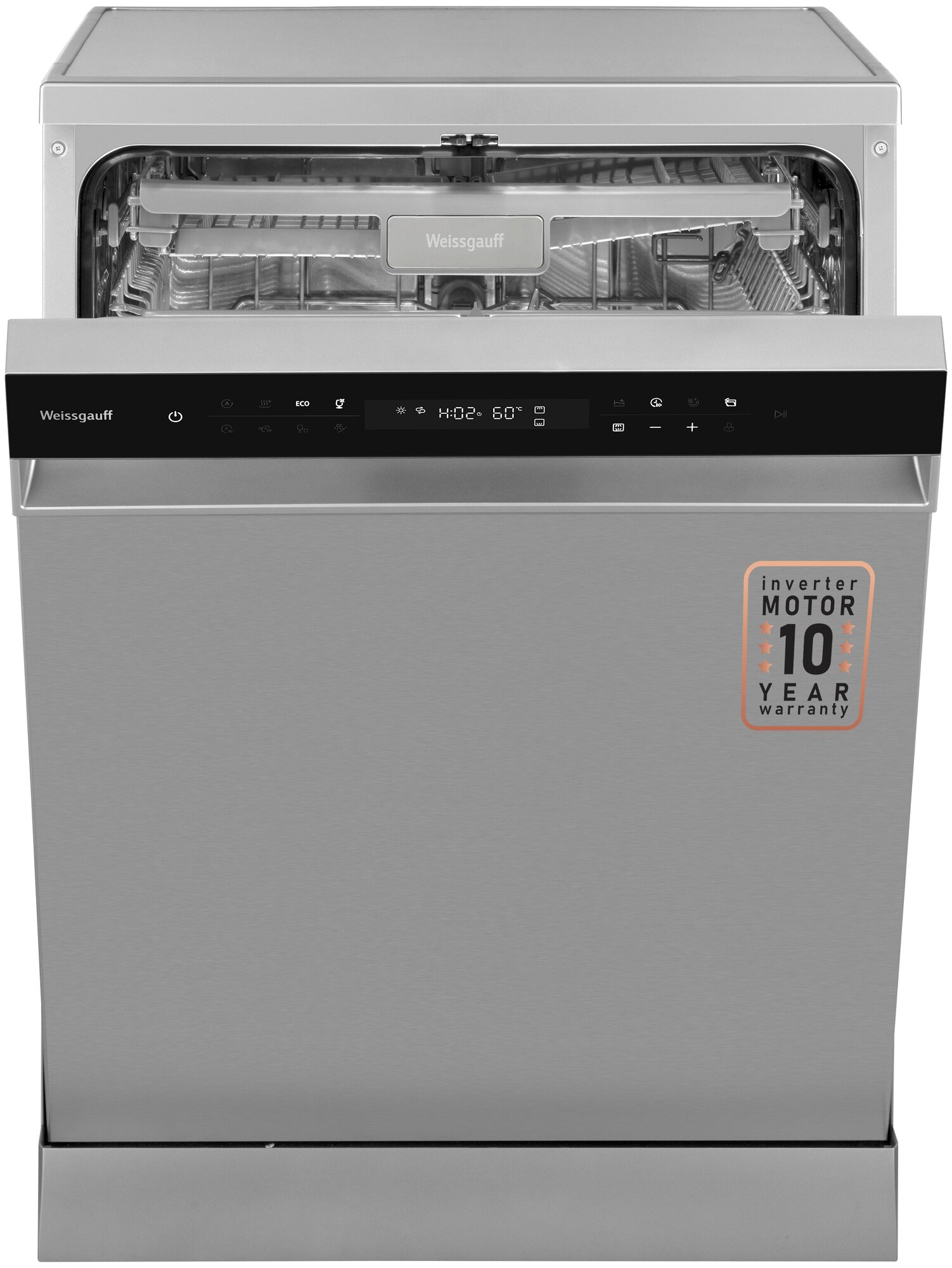 Посудомоечная машина с авто-открыванием и инвертором Weissgauff DW 6138 Inverter Touch Inox - фотография № 4