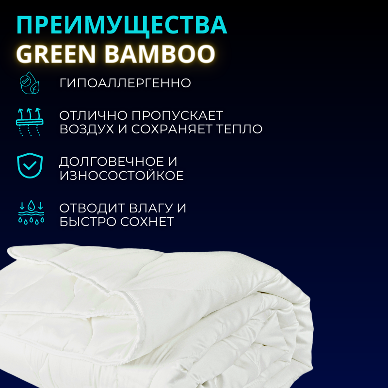 Одеяло Аскона 205*140 Green bamboo - фотография № 3