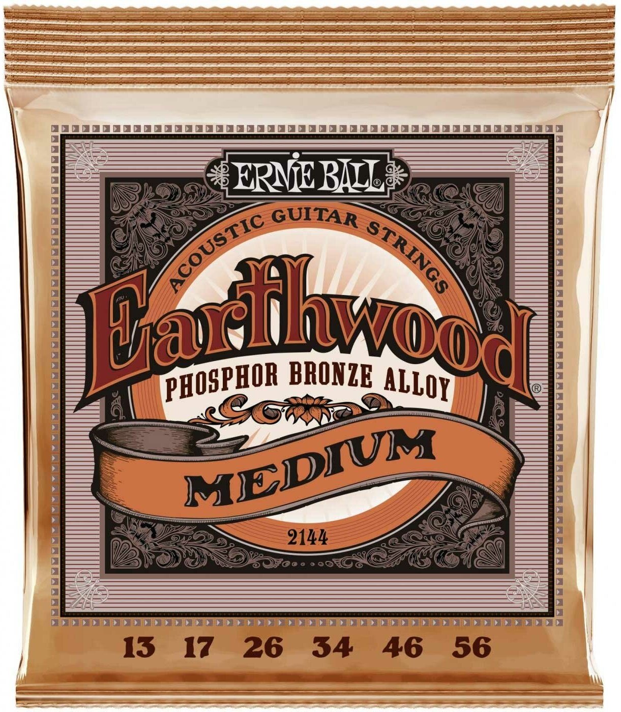 Струны для акустической гитары Ernie Ball 2144 Earthwood Medium Phosphor Bronze 13-56