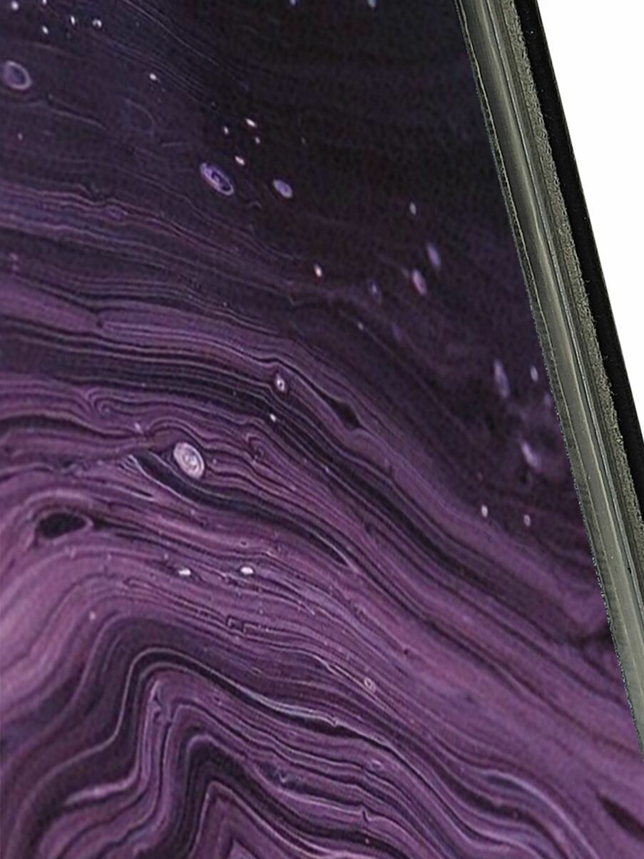 Чехол-книжка Бело-фиолетовые краски на Xiaomi Mi Note 10 Lite / Сяоми Ми Ноут 10 Лайт черный