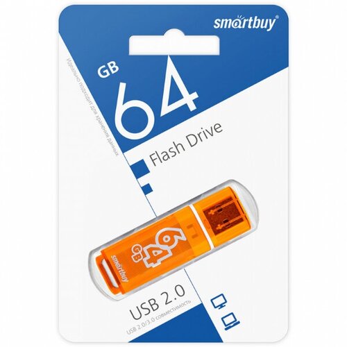 Память Flash USB 64 Gb Smart Buy Glossy series Orange smart buy usb 64gb glossy series black