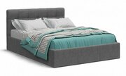 Двуспальная кровать Белла, без подъемного механизма, рогожка Malmo, цвет серый, 140х200 см
