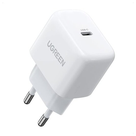 Сетевое зарядное устройство UGREEN CD272 (40942) USB-C 30W PD GaN Charger EU. Цвет: белый