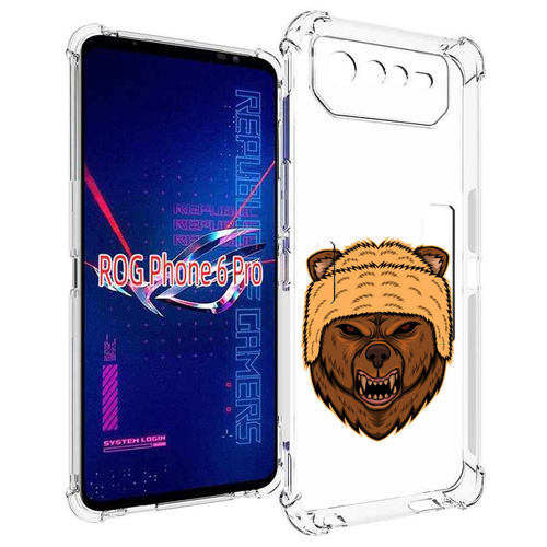 Чехол MyPads Медведь-в-шапке для Asus ROG Phone 6 Pro задняя-панель-накладка-бампер