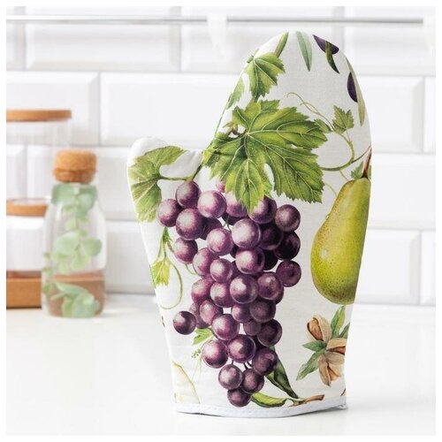 Варежка-прихватка Этель Фруктовый сад 20х27см100 хлопок ватин 250гм2 двухсторонняя 644₽