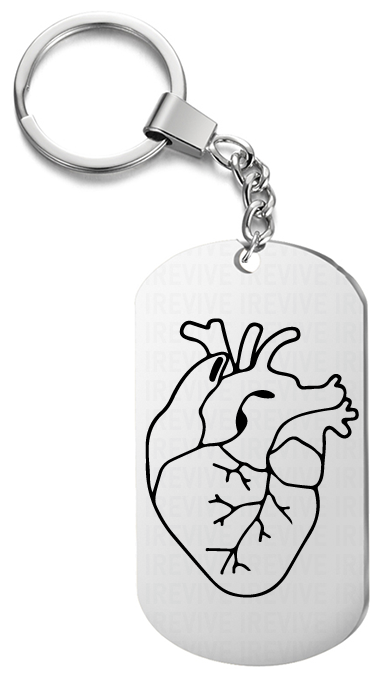 Брелок для ключей «Сердце» жетон с гравировкой 