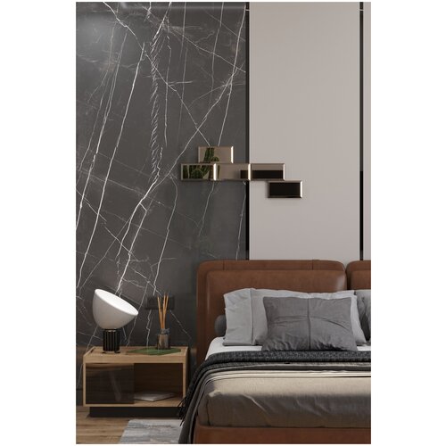 Зеркальная плитка ДСТ, панно на стену, прямоугольник бронза, 5 шт. 20х10 см.