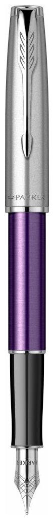 Перьевая ручка Parker Sonnet Essentials Violet SB Steel CT, перо: F, цвет чернил black, в подарочной упаковке.