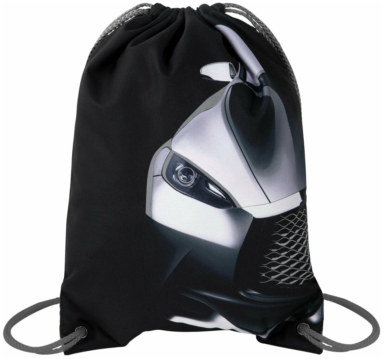 Сумка / мешок / рюкзак для сменной обуви (сменки) Brauberg Premium карман подкладка светоотражайка 43х33 см Black car 271623