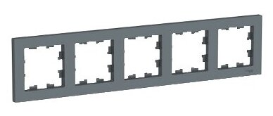 Рамка для розетки выключателя пятерная Schneider Electric (Systeme Electric) Atlas Design Антибактериальное покрытие Грифель ATN000705 4шт